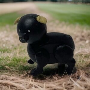 1 Vintage Fisher Price Little People - Plastic - Farm Animal - Black Pig